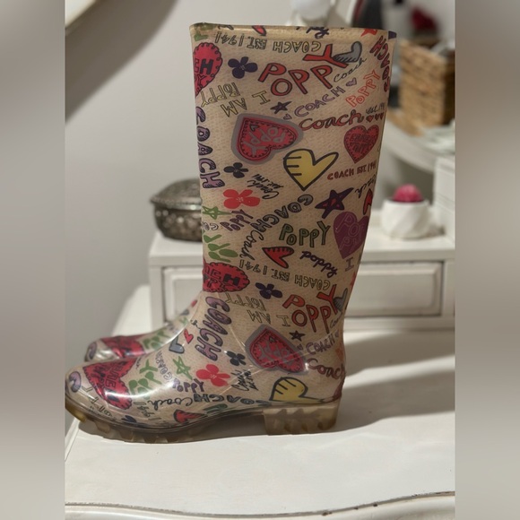 COACH POPPY RAIN BOOTS 7 - Picture 5 of 5